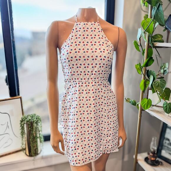 Rachel Halter Heart Print Waisted Mini Dress by Miami for Francesca’s, Small - Picture 2 of 10